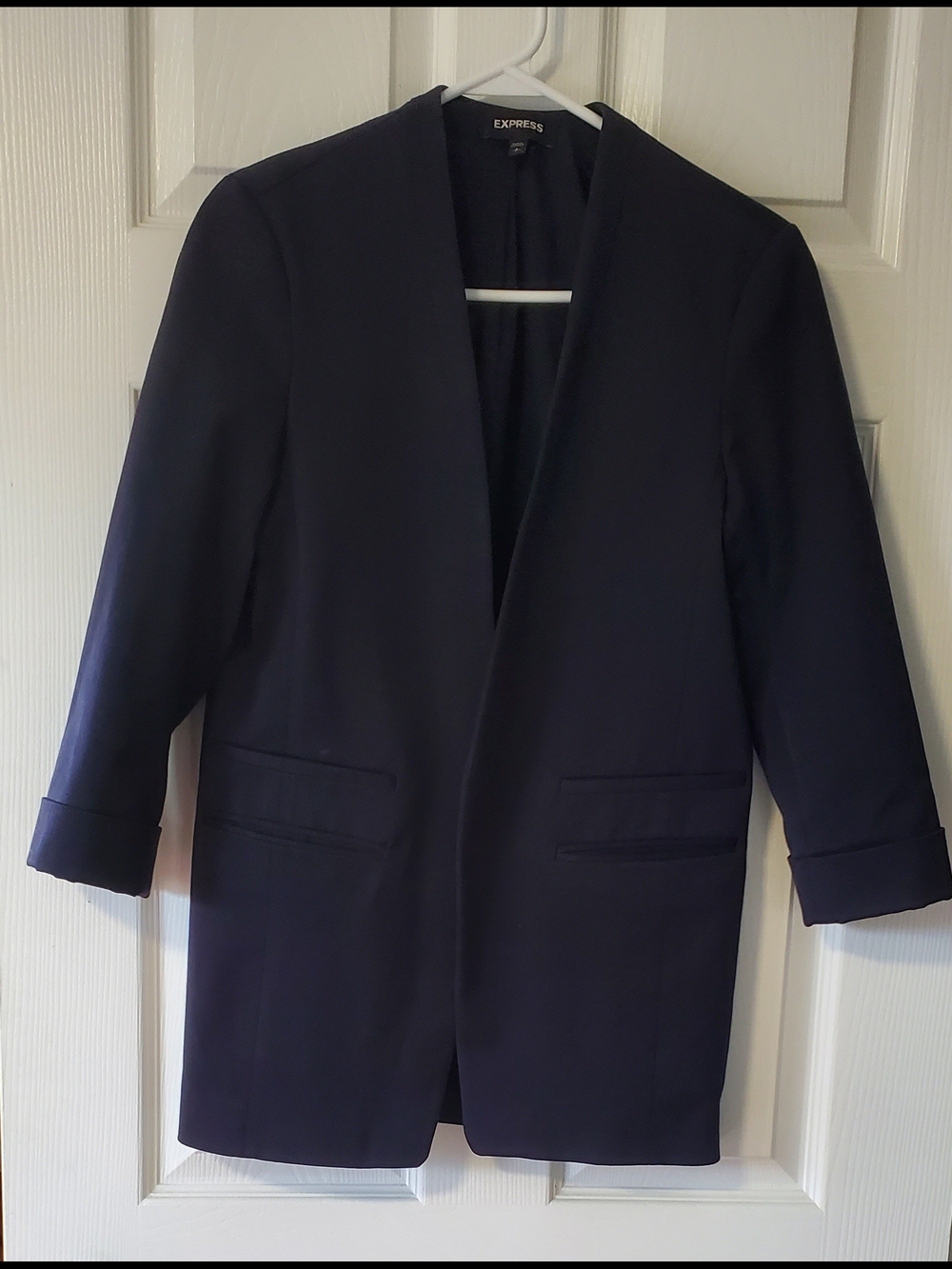 Express Navy Open-Front Blazer